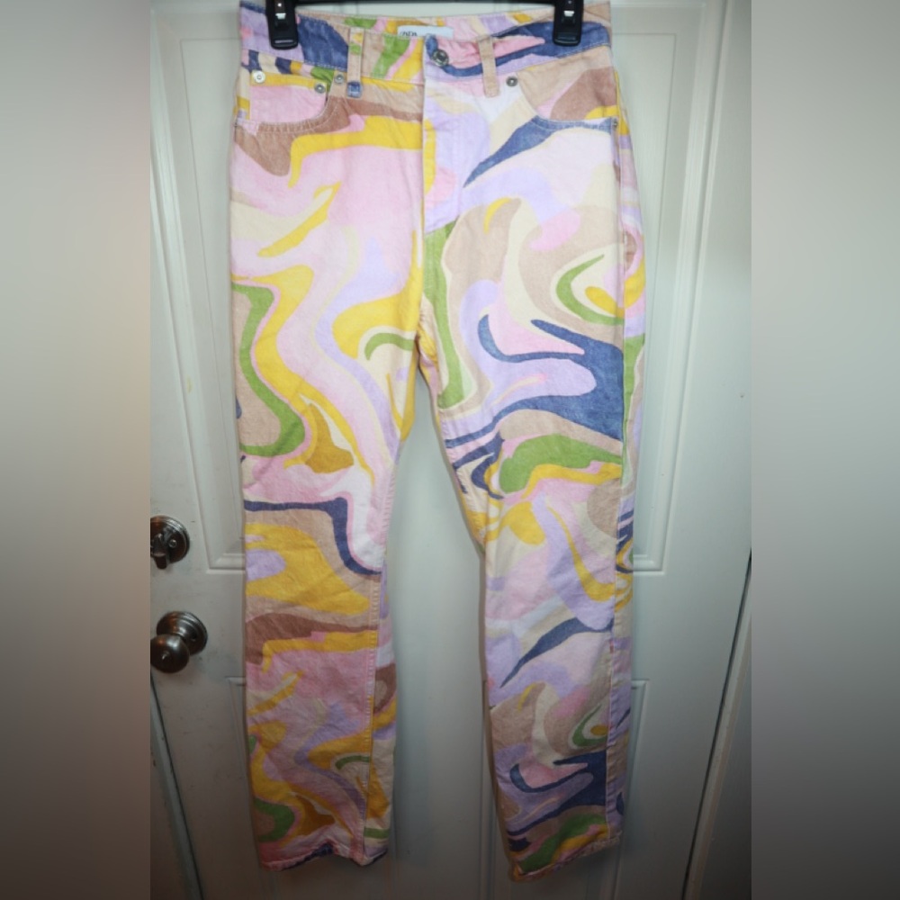 Zara Colorful Swirl Pattern Jeans Size 4 - image 1